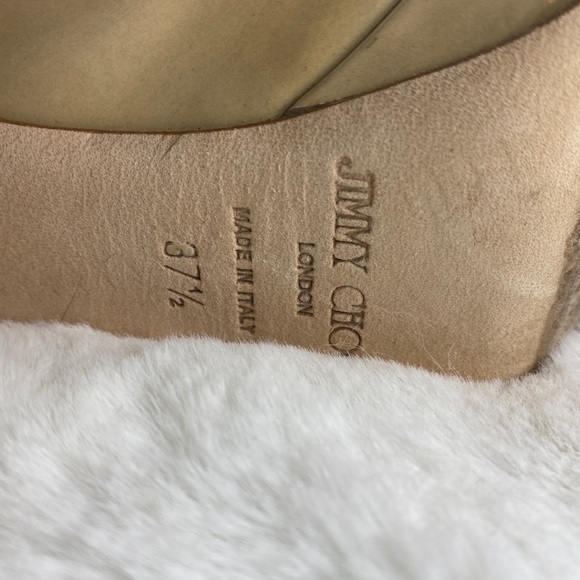 Jimmy Choo Nude Peep Toe Slingback Shoes - Picture 3 of 6